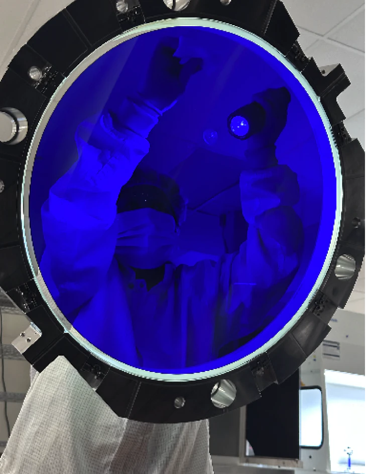 Inspecting Blue Lens